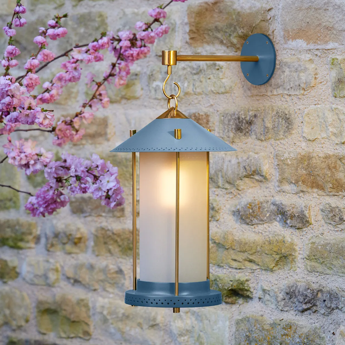 medium Stefan cordless lantern in Denim by the Novogratz