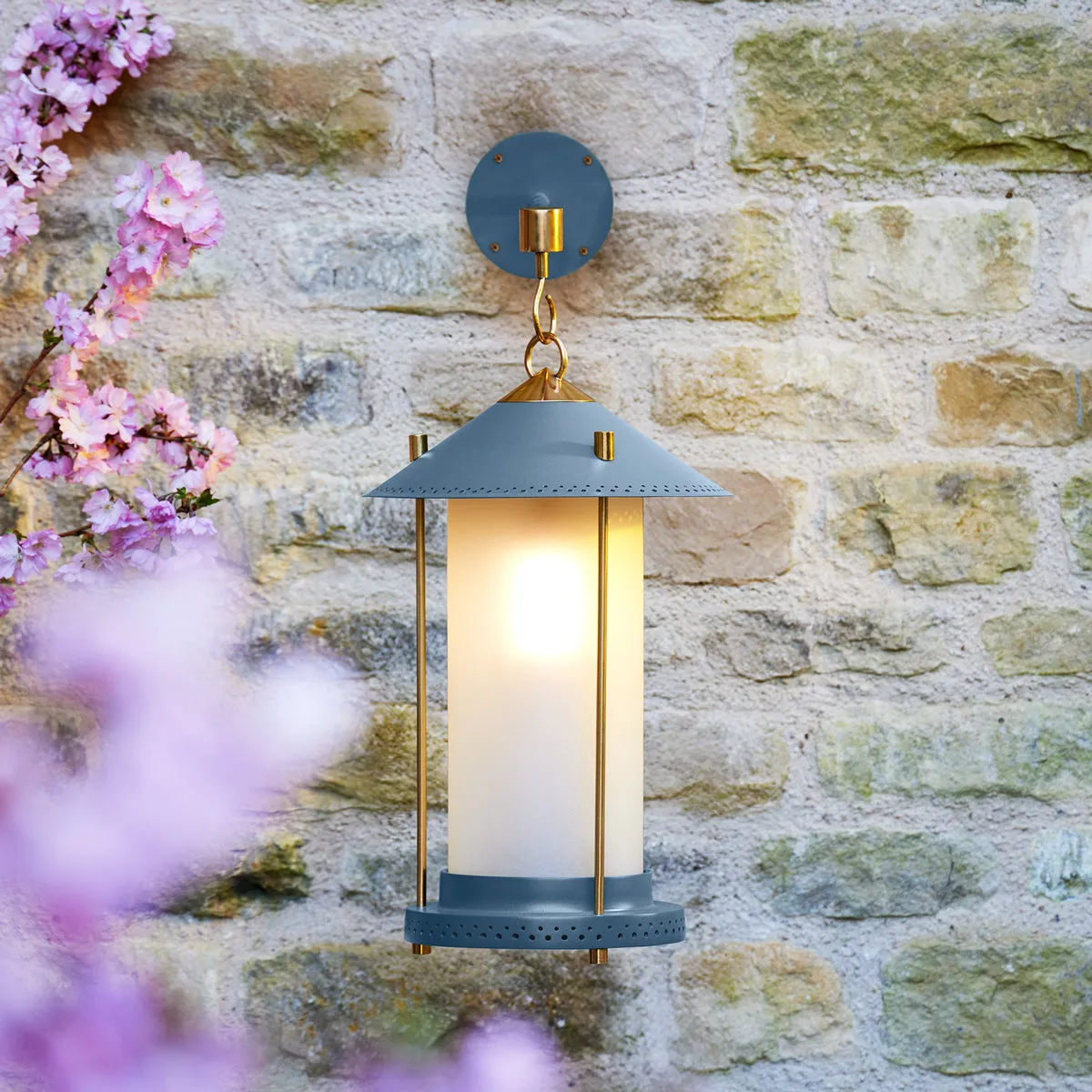medium Stefan cordless lantern in Denim by the Novogratz