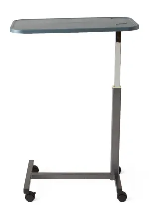 Medline Adjustable Overbed Bedside Table with Wheels, Great for Hospital Use or At Home as Bed Tray, Composite Table Top