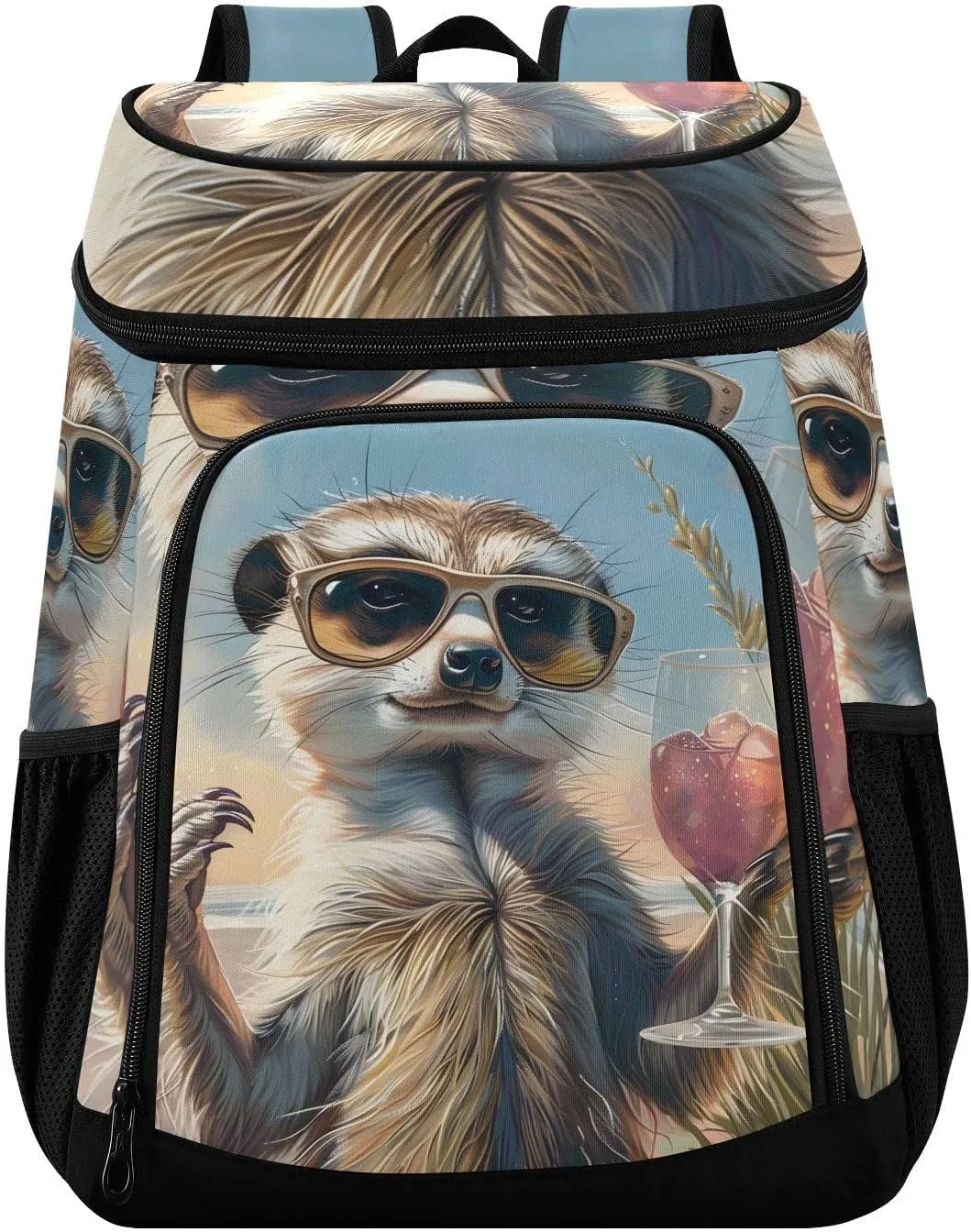 Meerkat Beach Cooler Backpack Cooler Insulated Leak Proof Lunch Backpack 36 Cans Waterproof Soft for Men Women Picnic Hiking Camping Beach