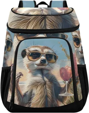 Meerkat Beach Cooler Backpack Cooler Insulated Leak Proof Lunch Backpack 36 Cans Waterproof Soft for Men Women Picnic Hiking Camping Beach