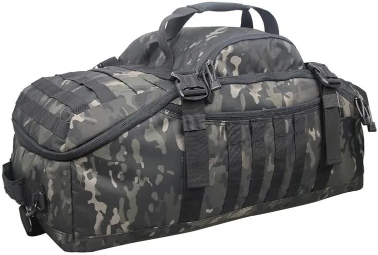Men Army Sport Gym Bag Tactical Waterproof Backpack Camping Backpacks Sports Travel Bags, Black Camo, S 40Litres, Backpacks