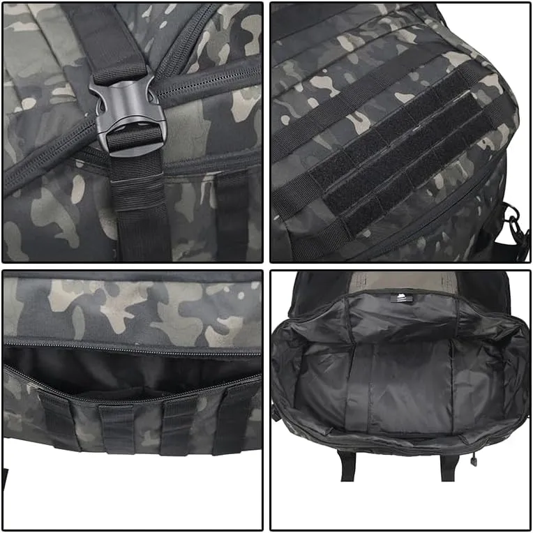Men Army Sport Gym Bag Tactical Waterproof Backpack Camping Backpacks Sports Travel Bags, Brown Camo, S 40Litres, Backpacks