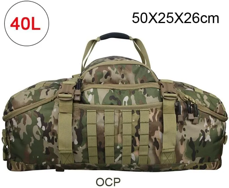Men Army Sport Gym Bag Tactical Waterproof Backpack Camping Backpacks Sports Travel Bags, Brown Camo, S 40Litres, Backpacks