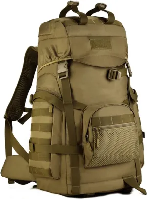 Men Backpacks Outdoor Backpack Nylon Trekking Daypack Backpacks Water Resistant Hiking Backpack, Brown, One Size