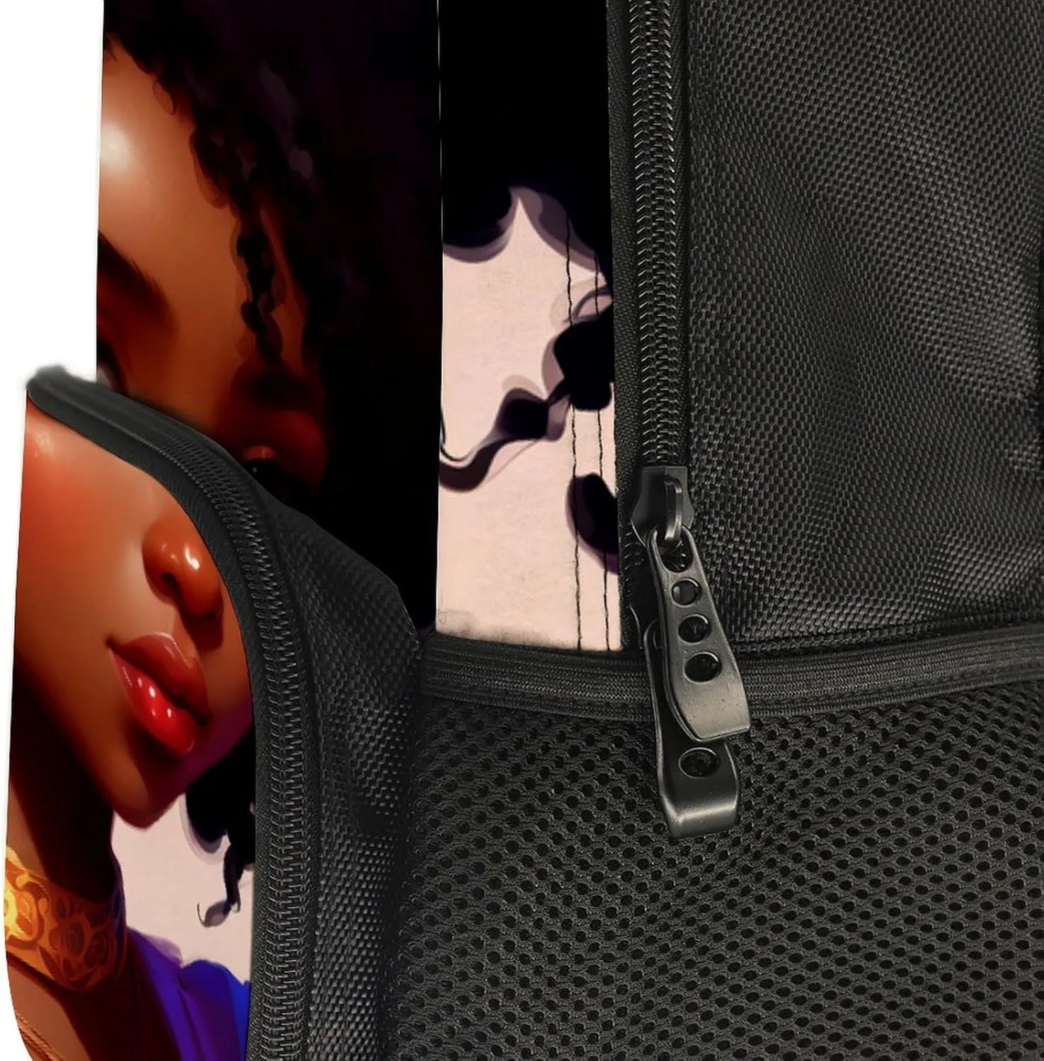 Men Women Lightweight African American Women Black Women Ethnic Art Daypack Bookbag Big Capacity Carry On Bag With Side Pockets for Camping Travel Bicycle