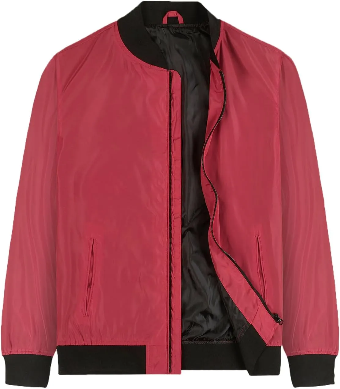 Mens Bomber Jackets Lightweight Water-resistent Windbreaker with 3 Pockets