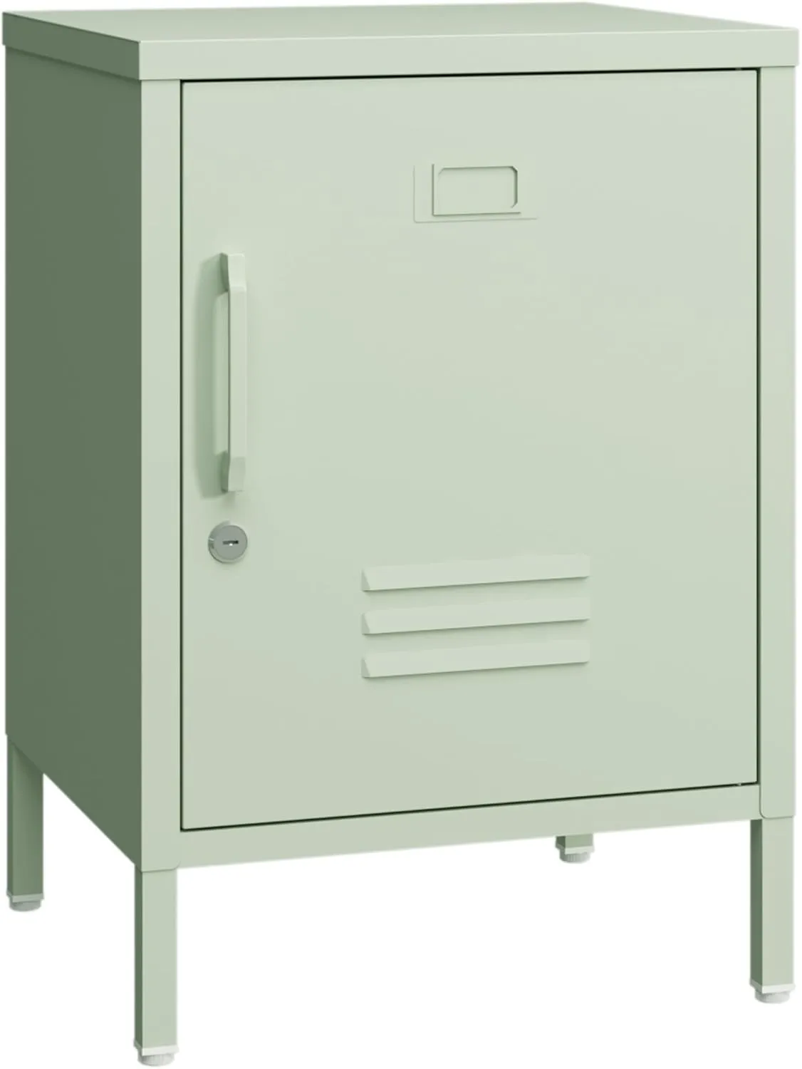 Metal Nightstand Modern End Side Table Steel Bedside Storage Cabinet with Shelf Easy Assembly for Living Room Bedroom （15.8”W x 15”D x 22.5”H ）
