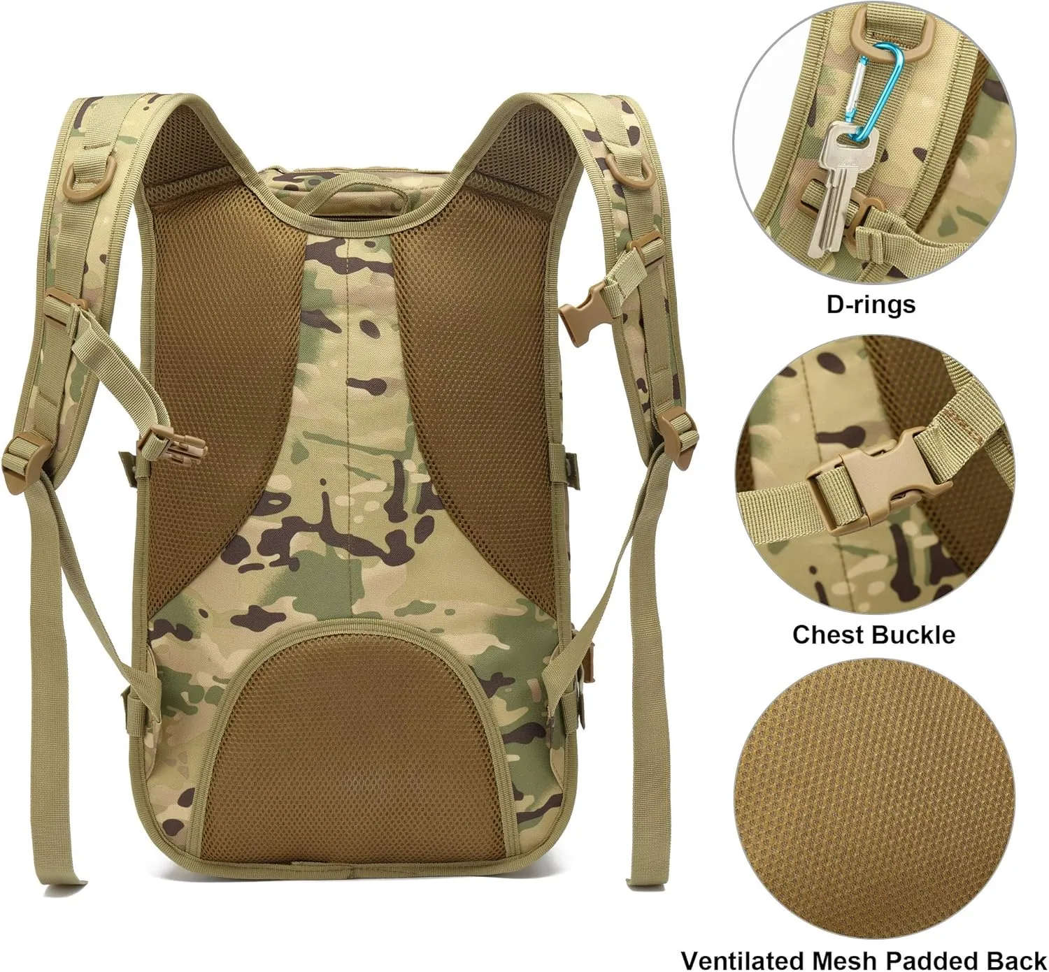 Military Tactical Backpack for Men, Survival Army Backpacks for Camping Hiking Trekking