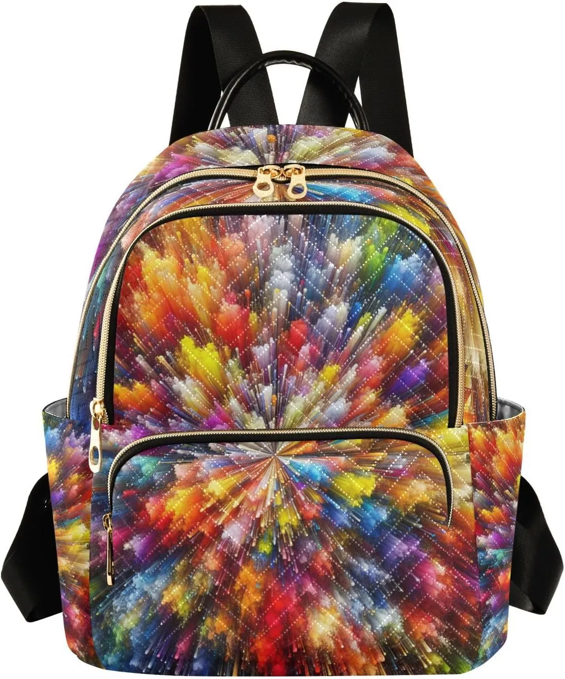 Mini Backpack for Women Colour Explosion Pattern Mini Backpack Purse Lightweight Small Daypack, 8.5L