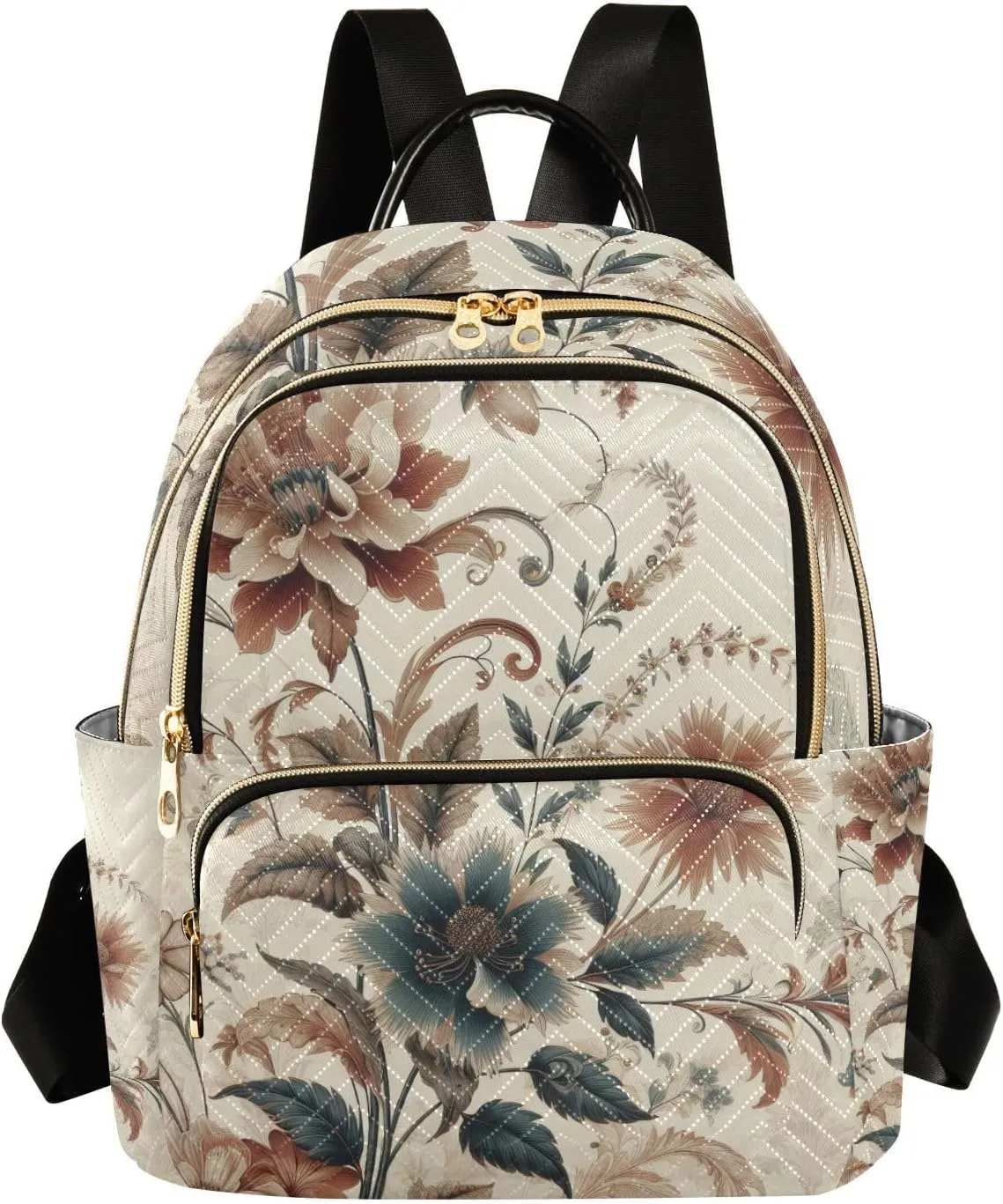 Mini Backpack for Women Vintage Boho Botanical Mini Backpack Purse Lightweight Small Daypack, 8.5L
