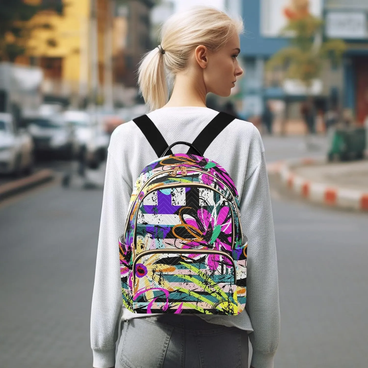 Mini Backpack Purse for Women Pretty Valentine Travel Backpack Fashion Backpack Lightweight Shoulder Bag Casual Daypack(Medium Pattren 2)