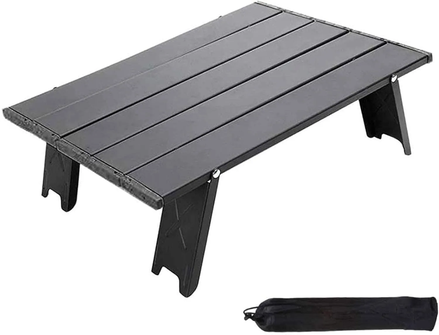 Mini Folding Camping Table,Portable Folding Table,Aluminium Portable Folding Dining Table,Tent Camping Table,Easy to Carry,for Camping Hiking Picnic Travel BBQ,Black
