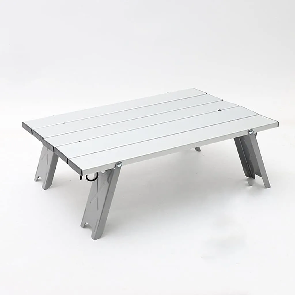 Mini Folding Table Camping Tent Table Camping Portable Coffee Table Home Bed Computer Table Aluminum Plate Table Commemoration Day, 41.2*29*13cm