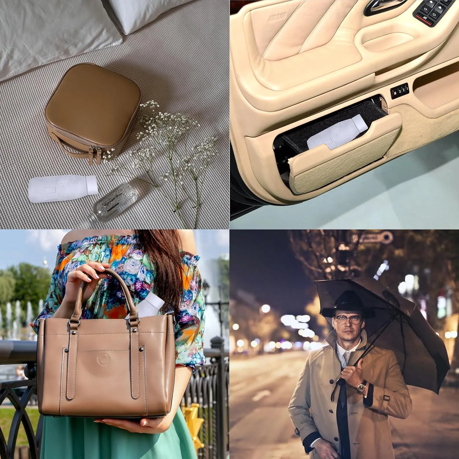 Mini Travel Umbrella Purse with Case Compact, Lightweight, UV Umbrella UPF 50  Sun Protection, Windproof Portable Parasol for Women, Men & Kids