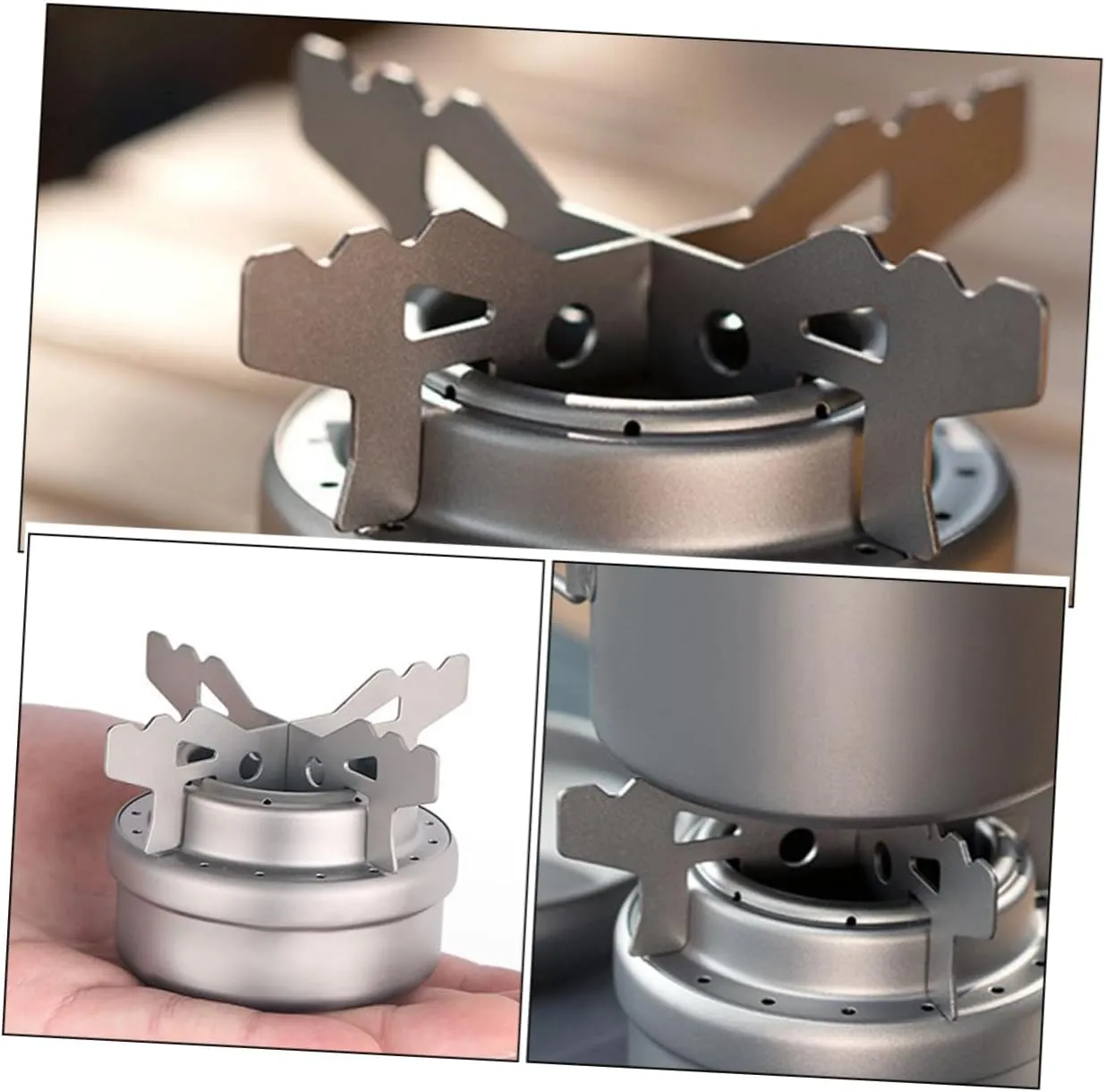 Mipcase 4sets Portable Stove Stand Multi-function Wok Holder for Camping Hiking Outdoor Cooking Lightweight Support for Electric Gas Stoves Easy Installation Stability