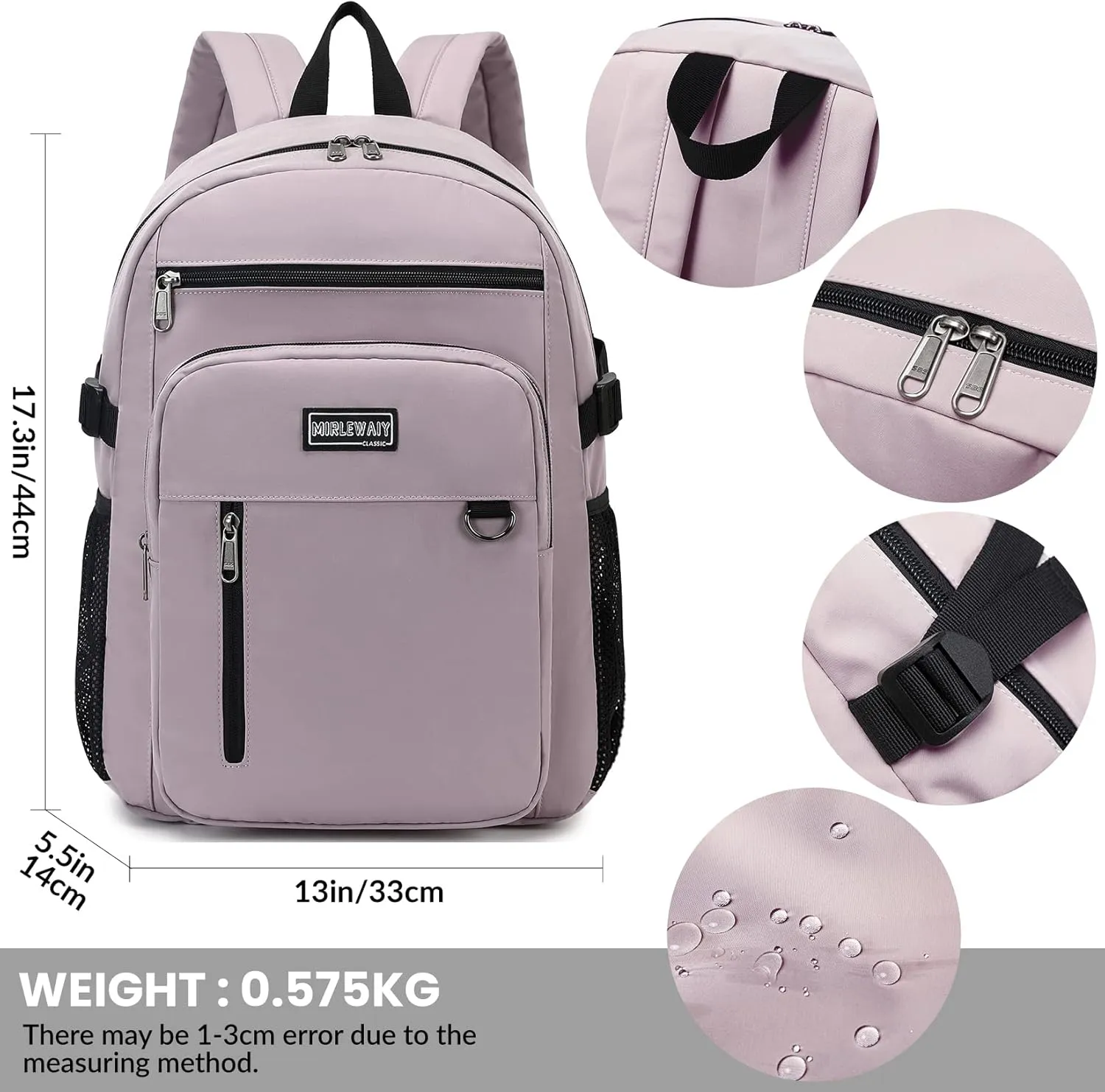 MIRLEWAIY Classical School Backpack Lightweight Bookbag Casual Daypack Travel Work Bag For Teenagers College Girls boys