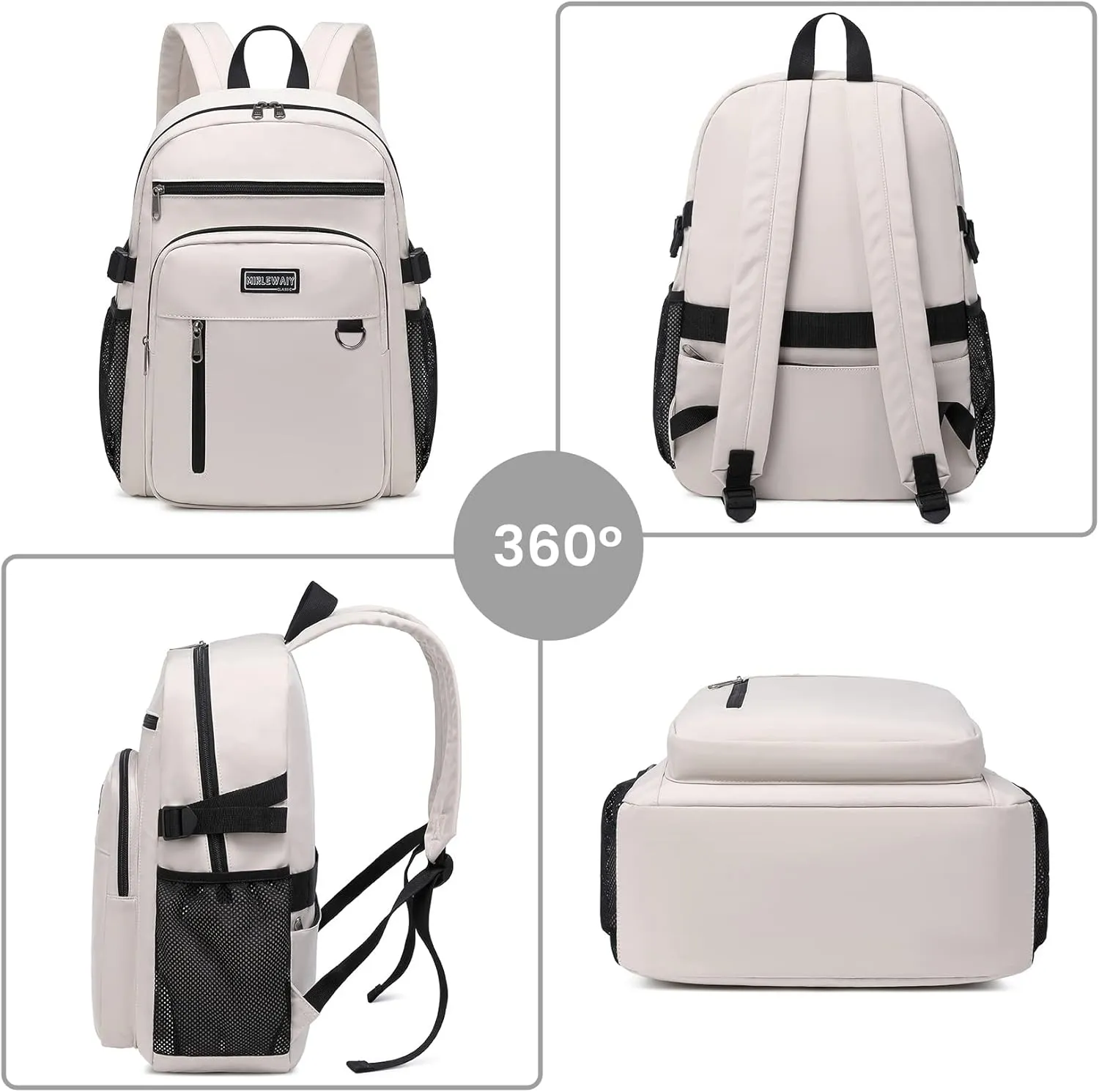 MIRLEWAIY Classical School Backpack Lightweight Bookbag Casual Daypack Travel Work Bag For Teenagers College Girls boys