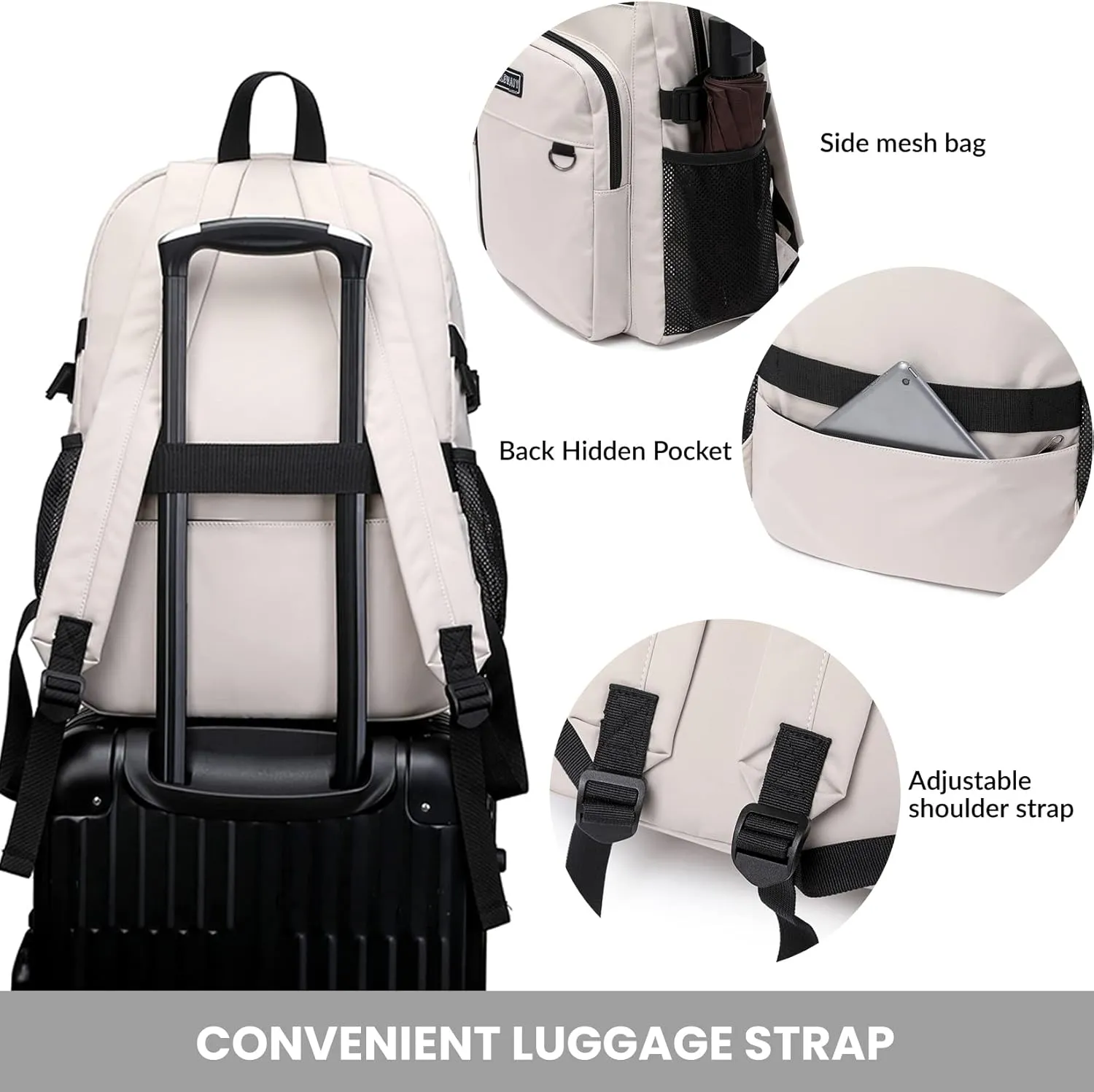 MIRLEWAIY Classical School Backpack Lightweight Bookbag Casual Daypack Travel Work Bag For Teenagers College Girls boys