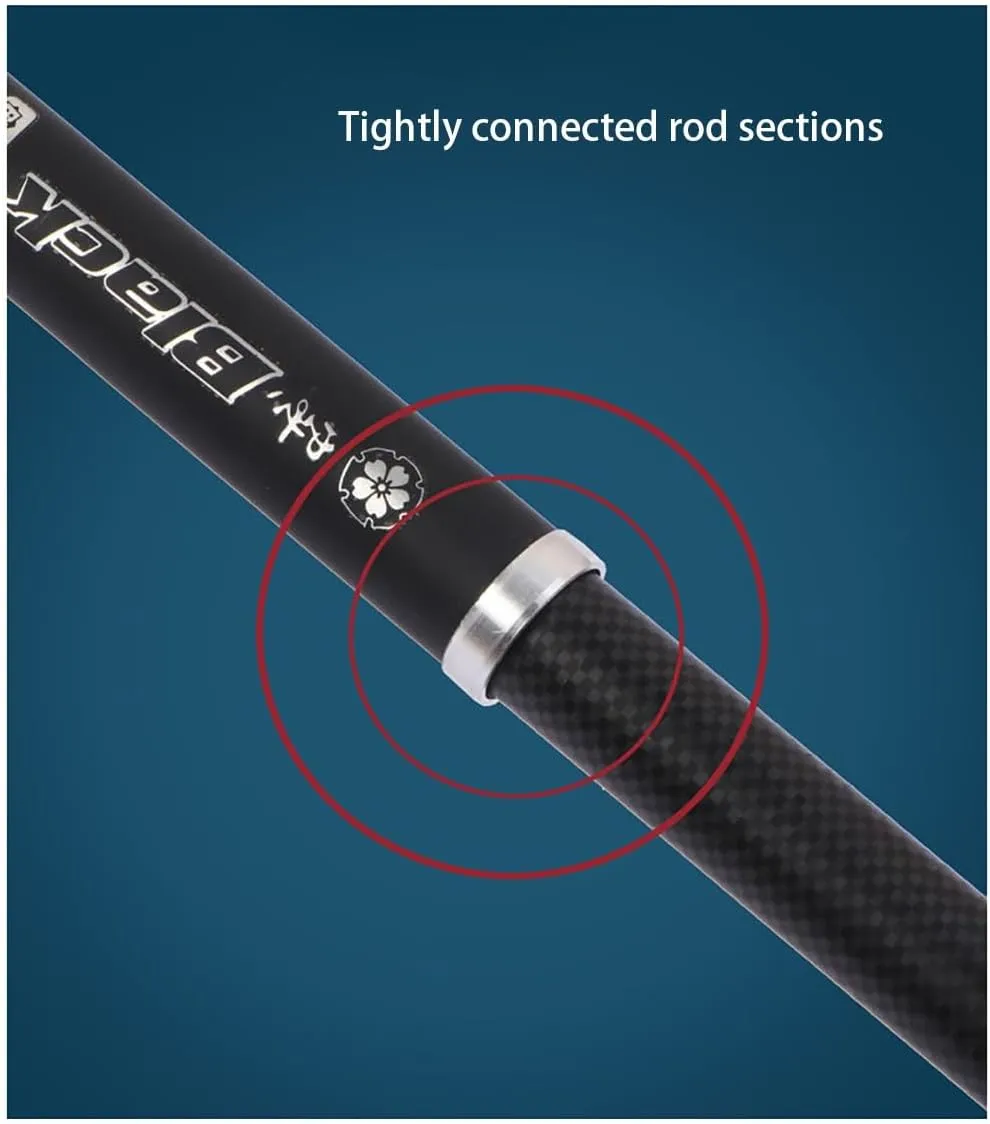 MirOdo Carbon Fiber Fishing Rod 3.6-7.2m Fishing Rods Telescopic Hand Pole Ultra-Light and Ultra-Hard Fishing Pole Carp Rod for Saltwater Freshwater Fishing