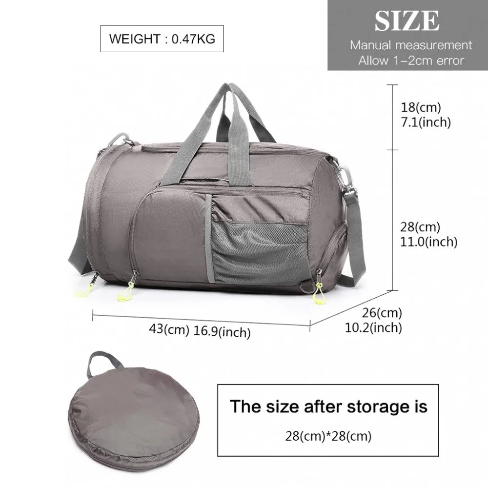 Miss Lulu Multifunctional Waterproof Cloth Gym Sport Backpack And Duffel Bag Grey