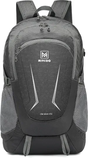MIYCOO Lightweight Backpack for Men Women Foldable Packable Hiking Travel Backpack Outdoor Camping Waterproof Daypack 45L Grey