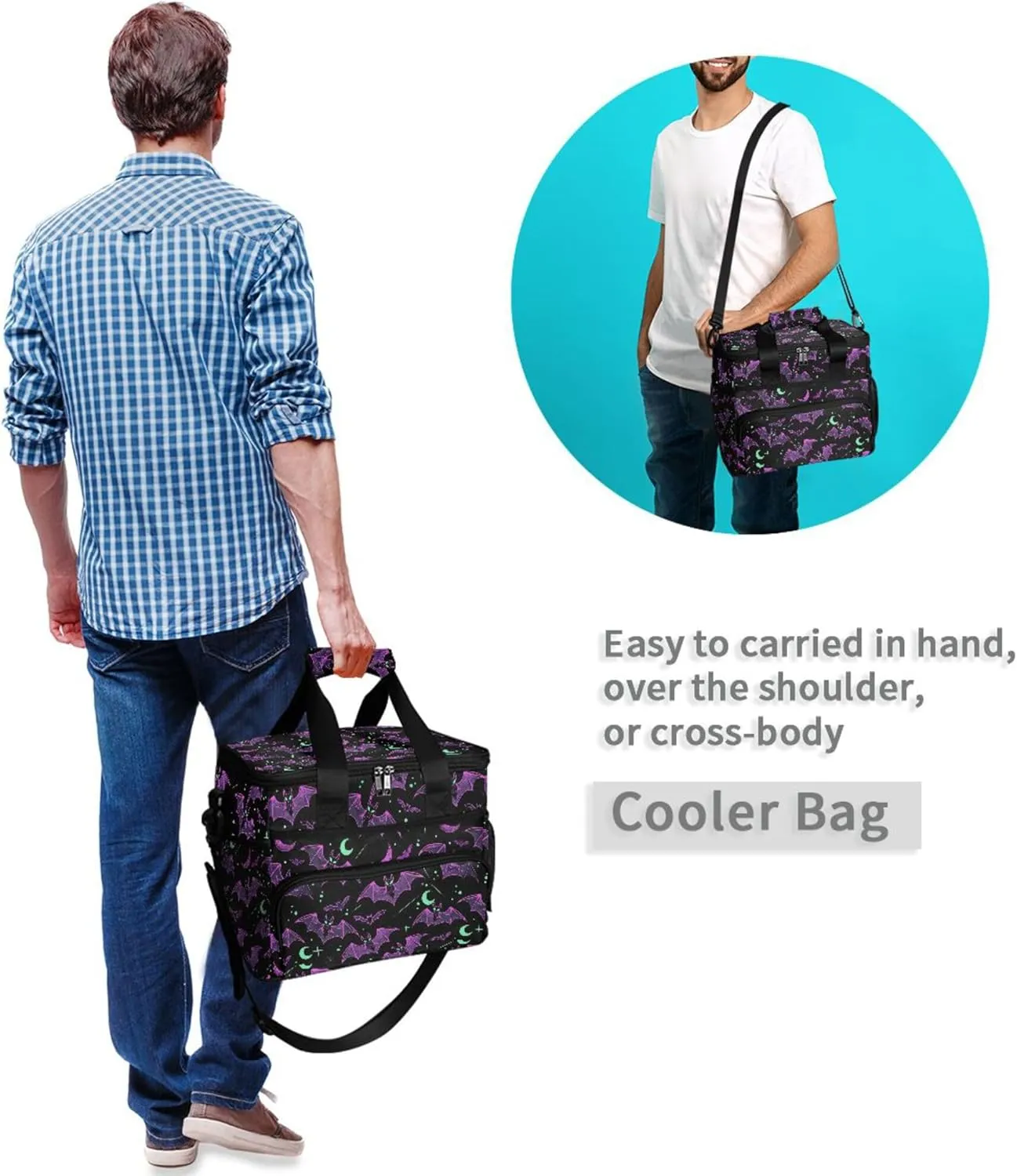 MNSRUU Cooler Bag Skull and Sunflower Soft Cooler Bag Insulated Lunch Totes Picnic Bag Beach Cooler Lunch Box Container with Adjustable Shoulder Strap