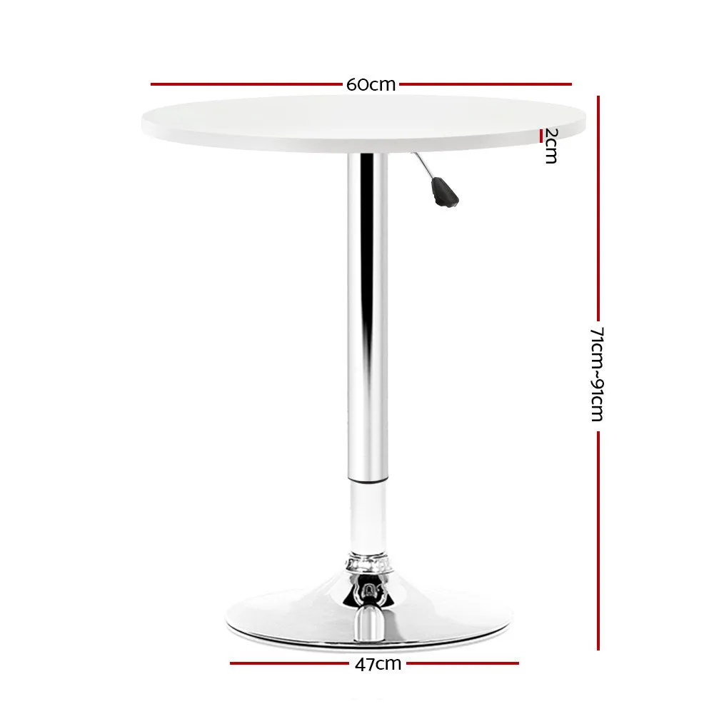 Modern Bar Gas Lift Bar Table - White