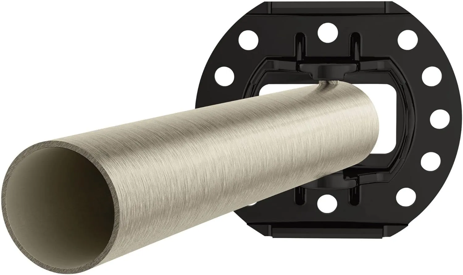 Moen Brushed Nickel 54-Inch to 72-Inch Adjustable Length Fixed Mount Single Curved Shower Rod, Bathroom Shower Curtain Pole, CSR2160BN