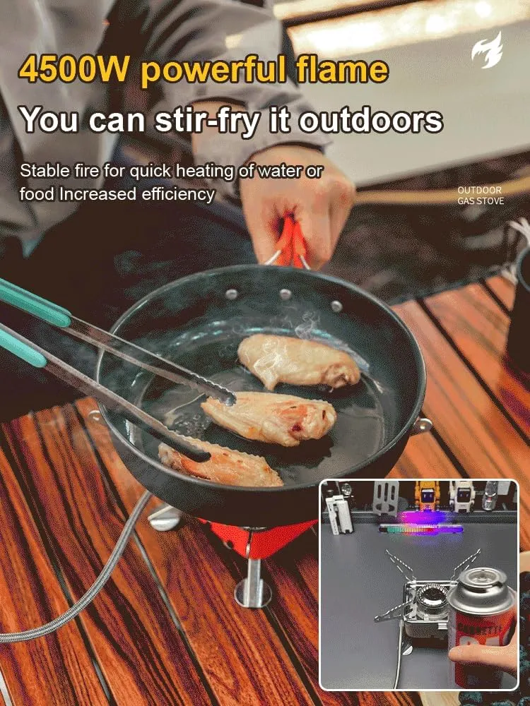 [Mokcoliy]【Mini Camping Grill】Professional Compact Gas Stove 0.45kg【Portable BBQ for Hiking】- Foldable Design with Heat- Coating, for Steak Grilling & Outdoor Cooking Gear Enthusiasts