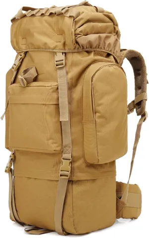 Molle Tactical Backpacks Military Tactical Backpack Military Assault Pack Outdoor 65L Molle Bag Hiking Rucksack (khaki)