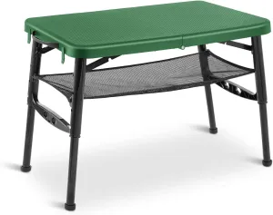 Mondoshop Adjustable Height Collapsible Table for Camping Small Folding Table with Storage Nets for Outdoor Cooking, Picnic, Beach, Travel