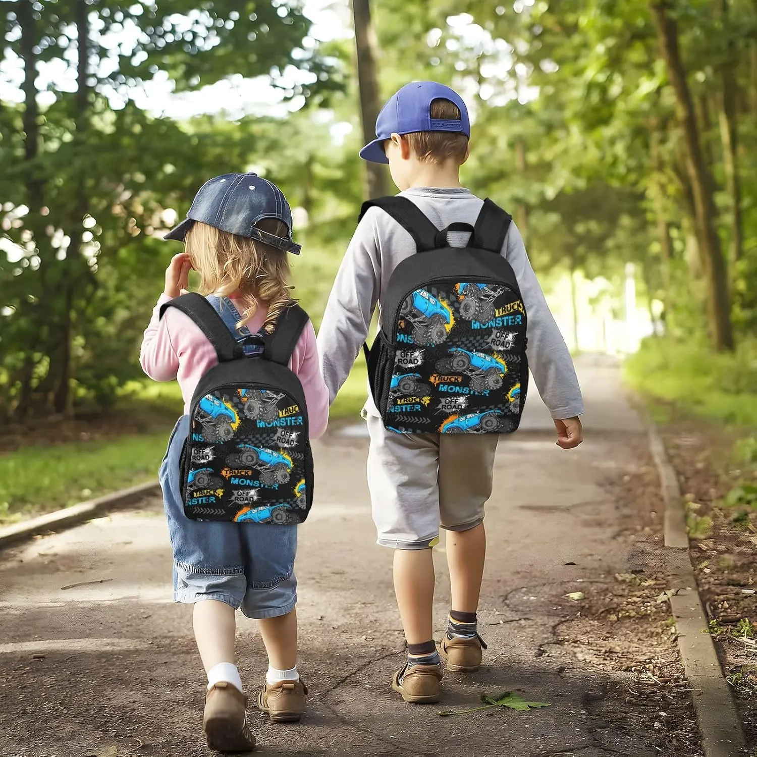 Monster Truck Toddler Backpack Waterproof Mini Backpack Boys/Girls Cute Small Kindergarten Pre School Bag