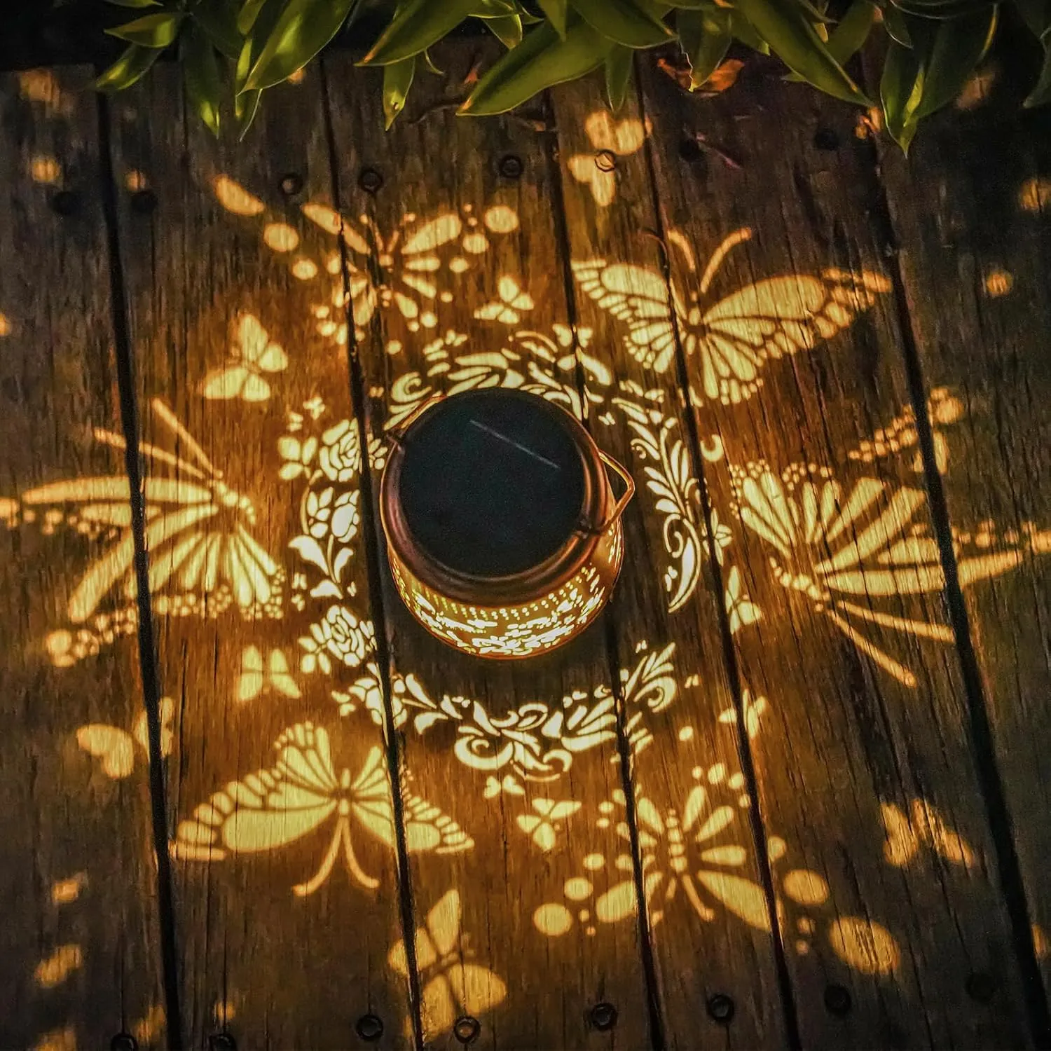 Mothers Day Gifts Solar Lanterns Outdoor Waterproof Butterfly Garden Decor Birthday Gifts for Women Mom Grandma, Hanging Solar Lights Metal Lantern Decoration Outside for Yard, Patio, Backyard, Porch
