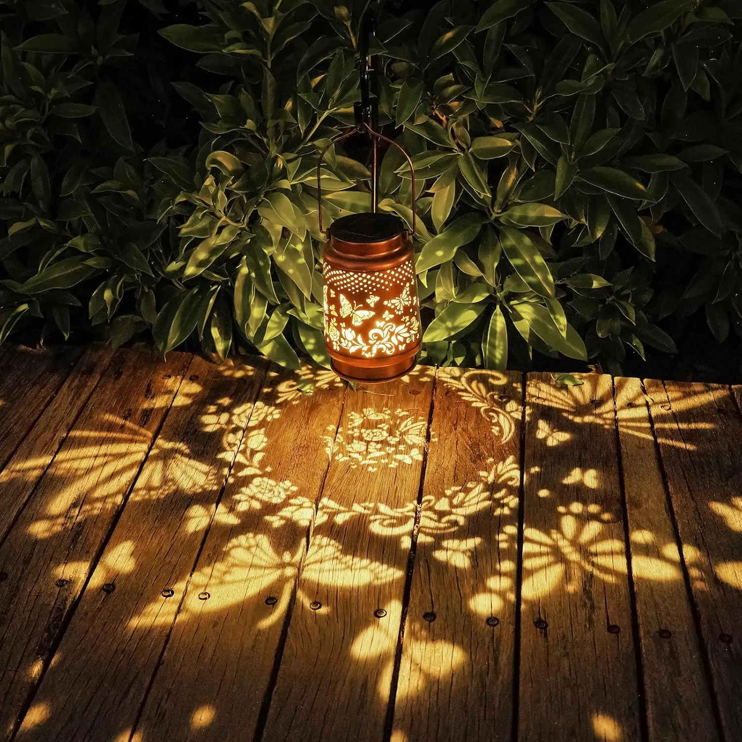 Mothers Day Gifts Solar Lanterns Outdoor Waterproof Butterfly Garden Decor Birthday Gifts for Women Mom Grandma, Hanging Solar Lights Metal Lantern Decoration Outside for Yard, Patio, Backyard, Porch