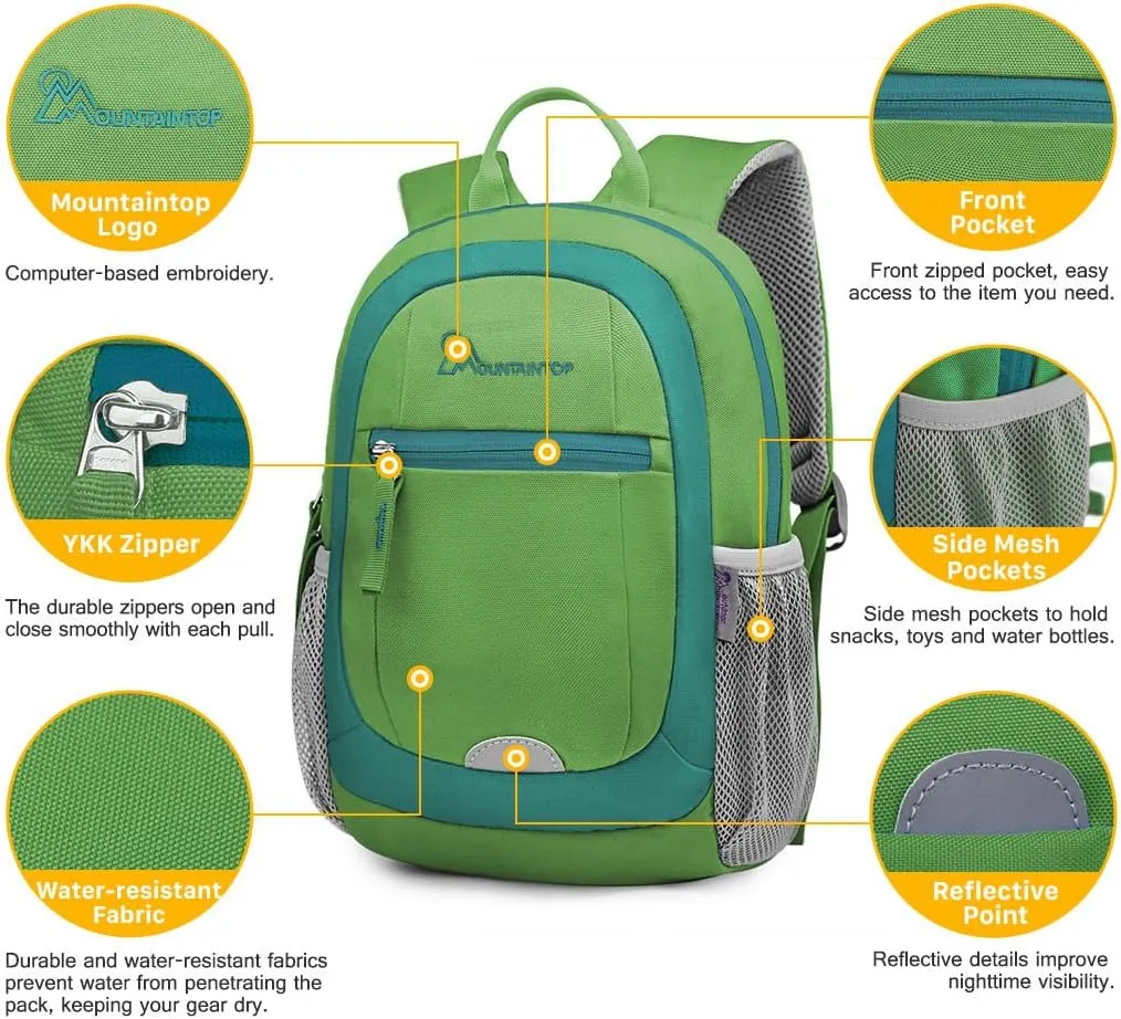 MOUNTAINTOP Kids Toddler Backpack for Boys Girls Preschool Kindergarten Bag