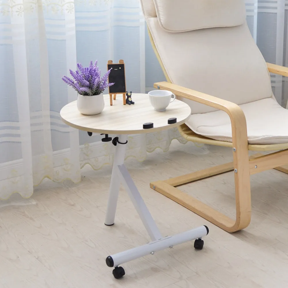 Movable Lift Desk Round Adjustable Tea