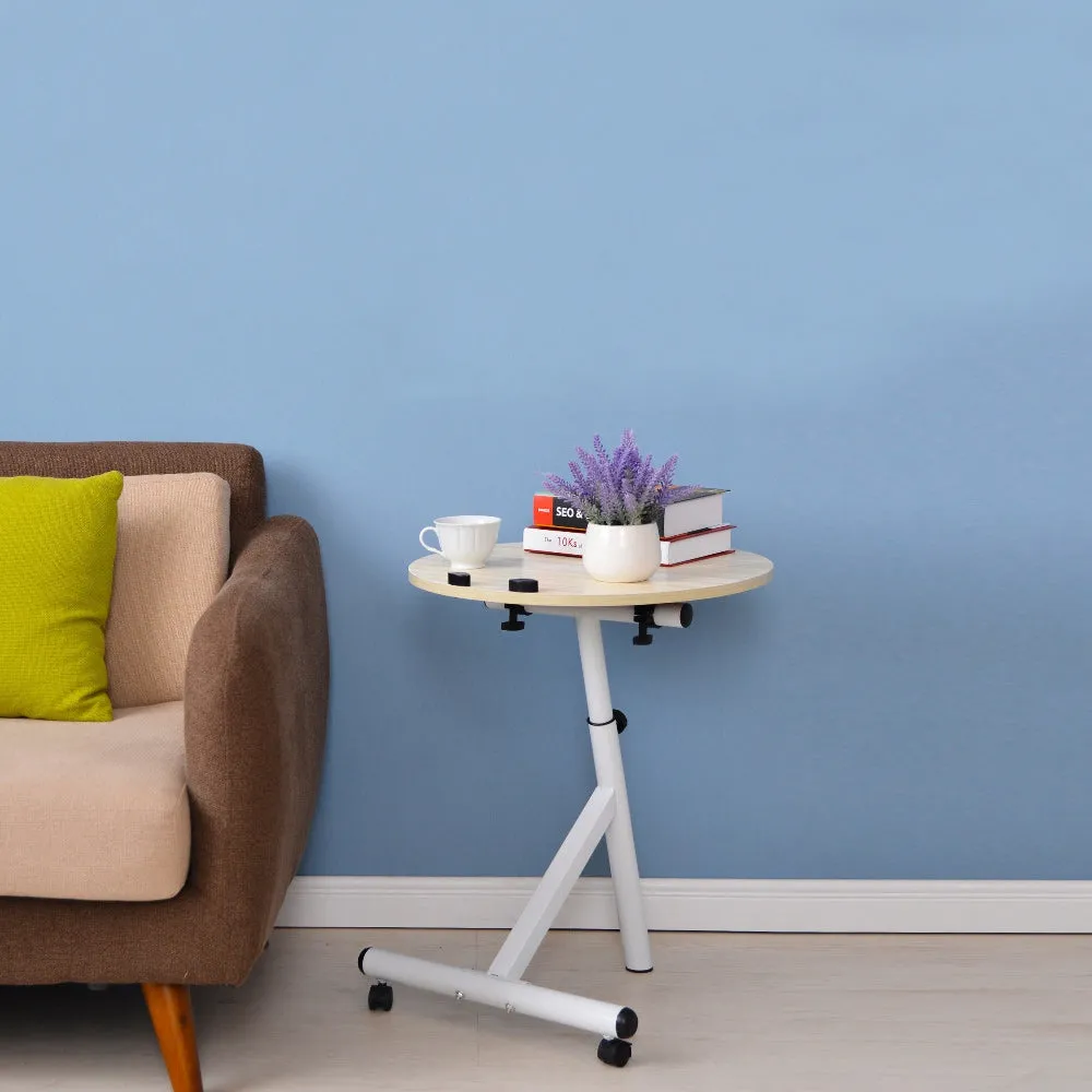 Movable Lift Desk Round Adjustable Tea
