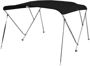 MSC 3 Bow 4 Bow Bimini Top Boat Cover,600D Solution Dyed Polyester,2 Support Poles& 4 Adjustable Straps Included
