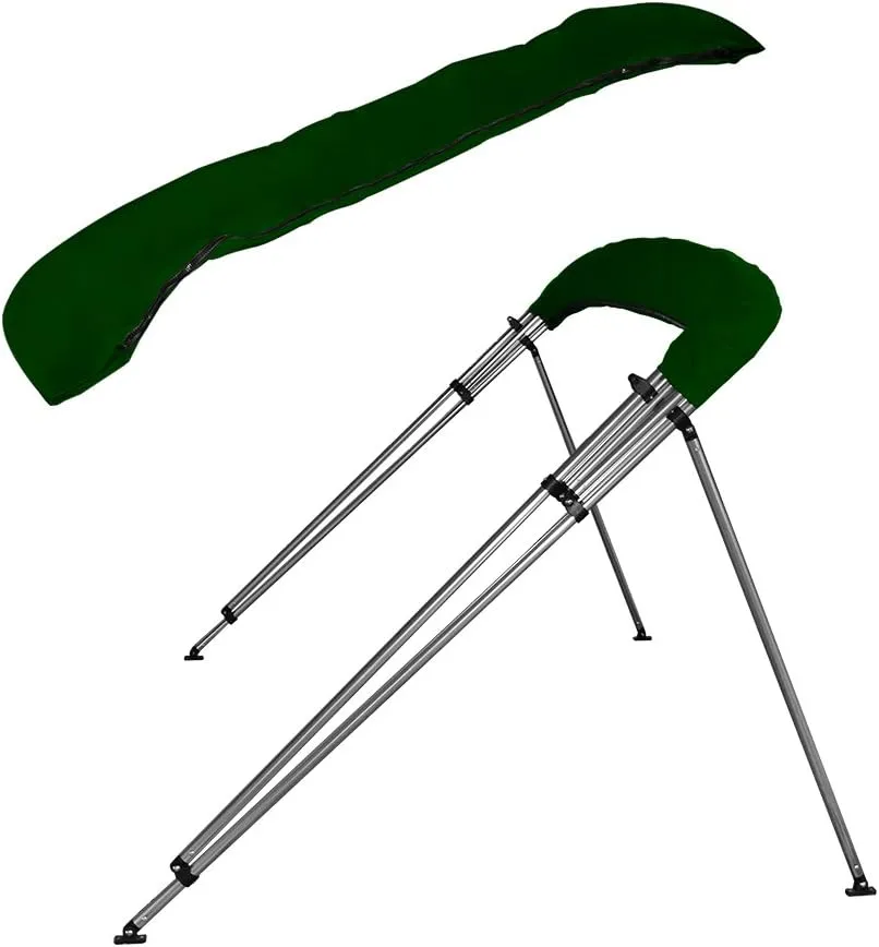 MSC 3 Bow 4 Bow Bimini Top Boat Cover,600D Solution Dyed Polyester,2 Support Poles& 4 Adjustable Straps Included