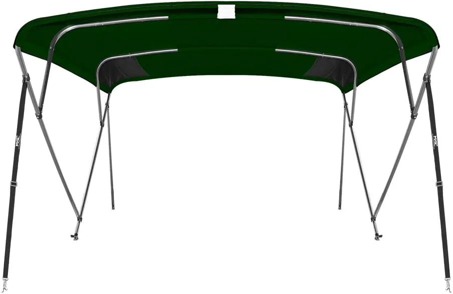 MSC 3 Bow 4 Bow Bimini Top Boat Cover,600D Solution Dyed Polyester,2 Support Poles& 4 Adjustable Straps Included
