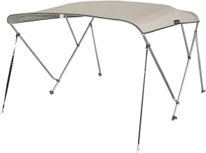 MSC 3 Bow 4 Bow Bimini Top Boat Cover,600D Solution Dyed Polyester,2 Support Poles& 4 Adjustable Straps Included