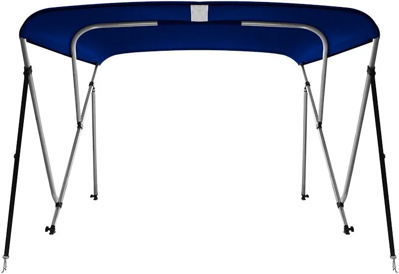 MSC 3 Bow 4 Bow Bimini Top Boat Cover,600D Solution Dyed Polyester,2 Support Poles& 4 Adjustable Straps Included