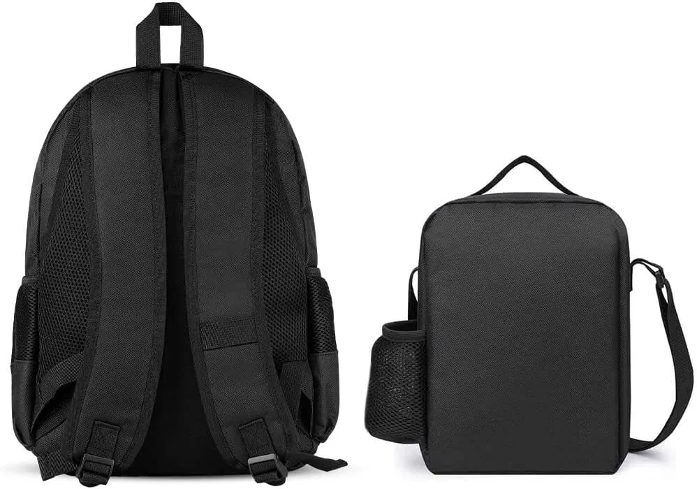 Mud Cloth Black And White Lightweight Pocket Backpack Crossbody Lunch Bag Set Unisex