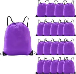 multi functional drawstring bag Bulk,drawstring backpack, 20 Pcs Draw String Bags, Cinch Bag essential for gym travel, nunisex, loose and portable (20, Purple)