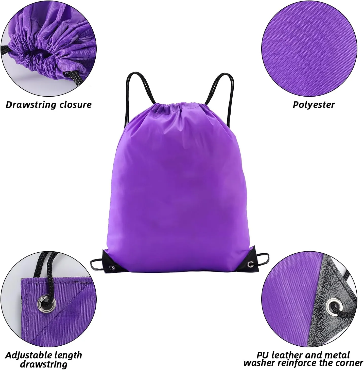 multi functional drawstring bag Bulk,drawstring backpack, 20 Pcs Draw String Bags, Cinch Bag essential for gym travel, nunisex, loose and portable (20, Purple)
