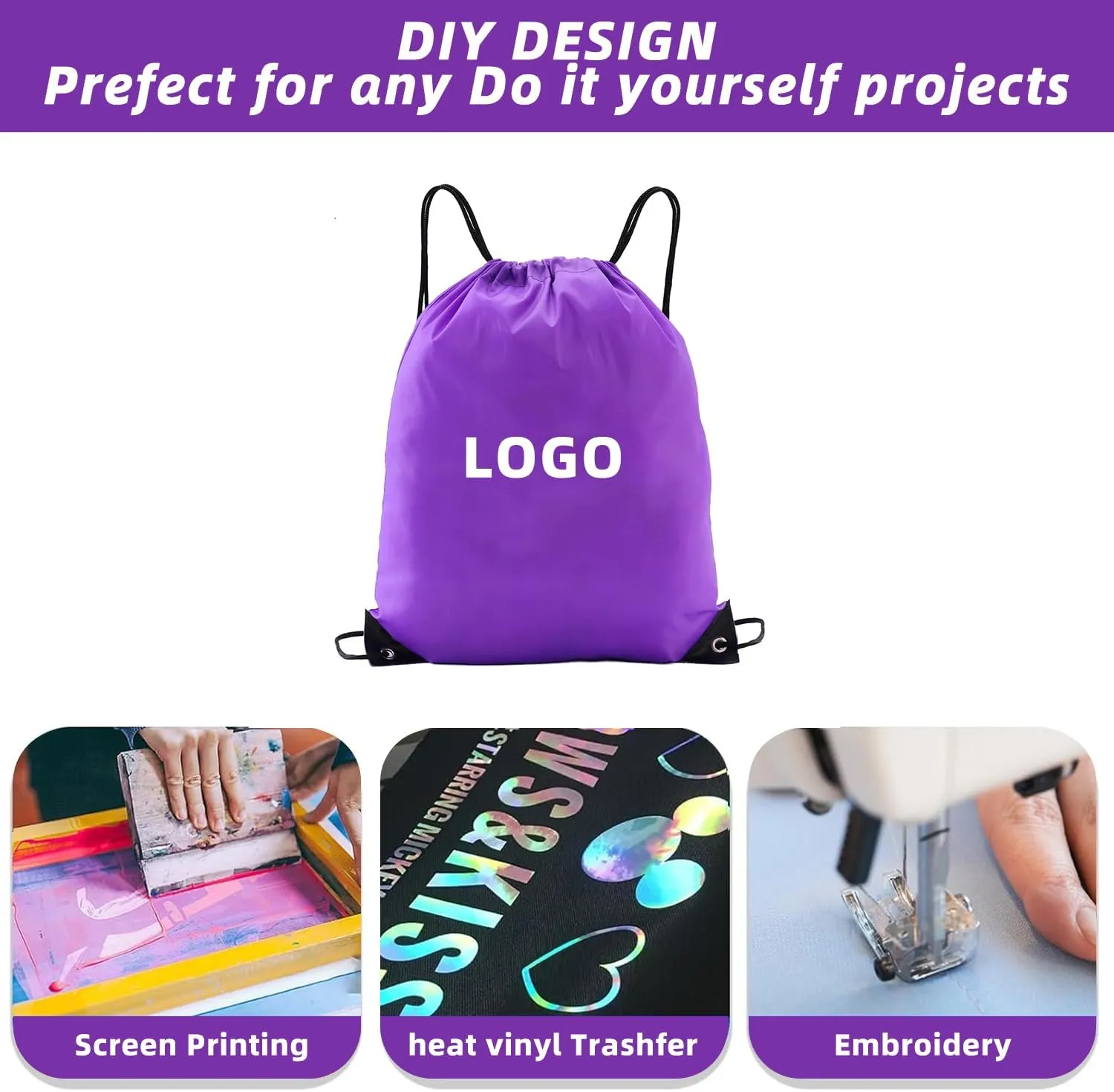 multi functional drawstring bag Bulk,drawstring backpack, 20 Pcs Draw String Bags, Cinch Bag essential for gym travel, nunisex, loose and portable (20, Purple)