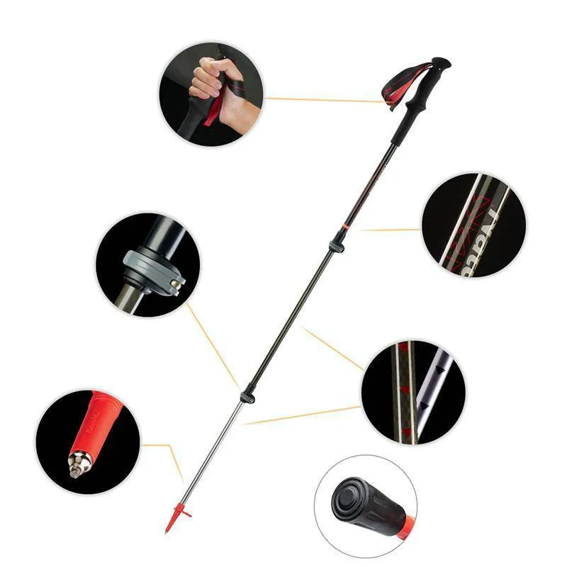 Naturehike 66-135cm Nordic Carbon fiber Trekking Pole
