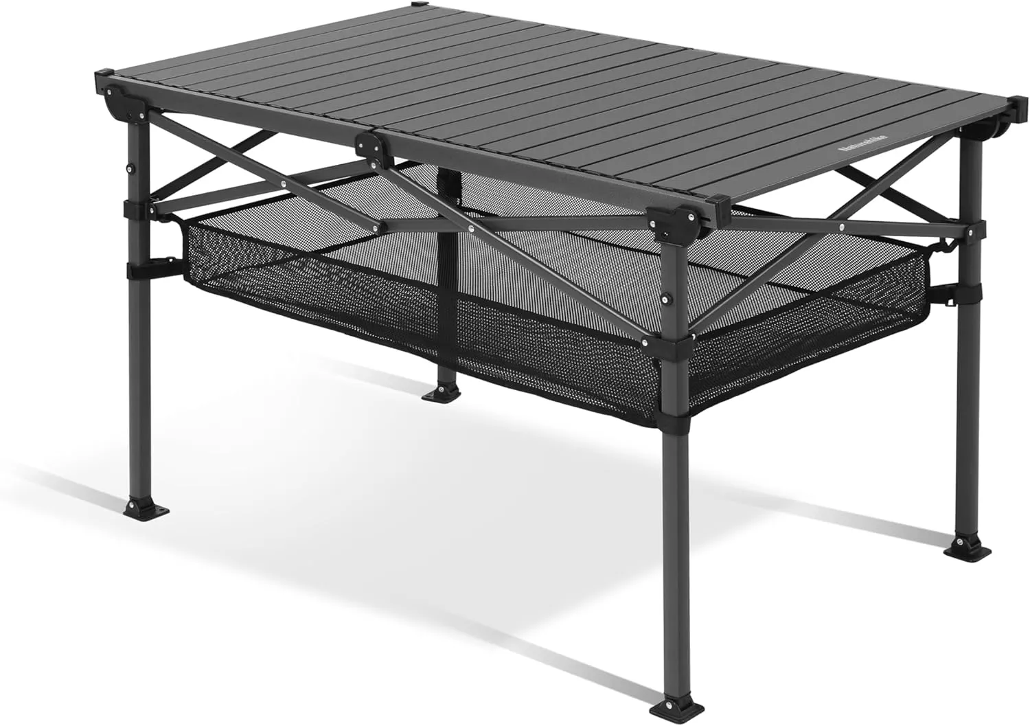 Naturehike Folding Camping Table, Large Foldable Aluminum Roll-Up Camp Table for 6-8 Person, Outdoor Portable Table with Carry Bag