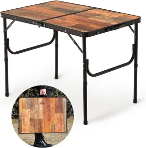 Naturehike Large Camping Folding Table Beach, Portable Camping Side Tables with Adjustable Legs, Tent Table Folding Camp Table with Carry Bag for Outdoor Camping, Cooking, BBQ, Travel - Retro